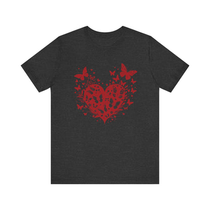 Butterfly Heart Valentines Day Shirt, Butterfly Valentine Tee, Cute Heart T-Shirt - PopCultureByDesign36
