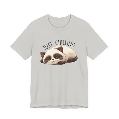 Just Chilling, Lazy Cat Shirt, Cute Cat Shirt, Cat Lover Gift, Funny Cat Shirt - PopCultureByDesign36