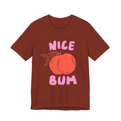 Nice Bum Peach Shirt, Cute Fruit Graphic T-Shirt, Food Lover Tee - PopCultureByDesign36