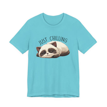 Just Chilling, Lazy Cat Shirt, Cute Cat Shirt, Cat Lover Gift, Funny Cat Shirt - PopCultureByDesign36