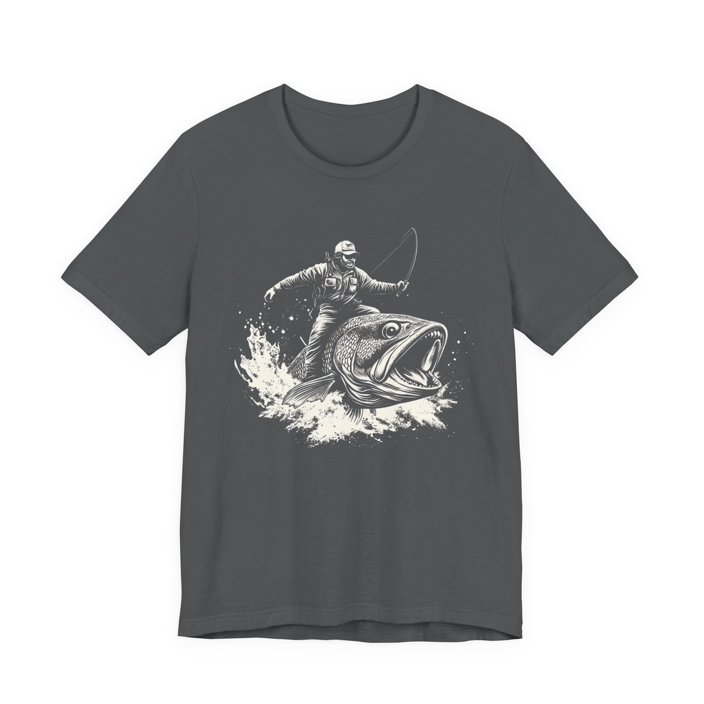 Funny Fisherman Riding a Trout T-Shirt, Fishing Tee, Wild Western Shirt - PopCultureByDesign36