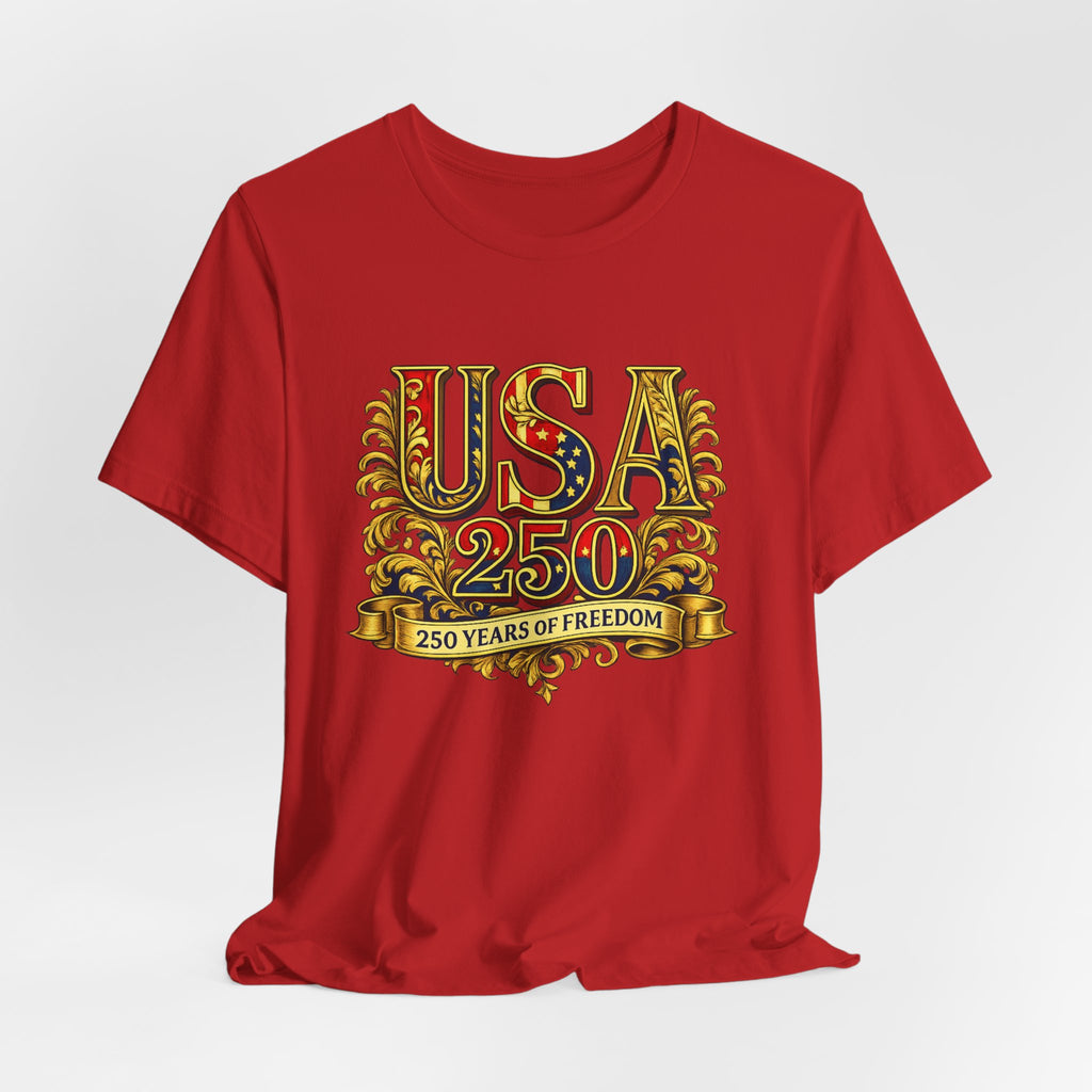 Retro 250 Years USA Freedom Independence Tee Patriotic Americana by Printify