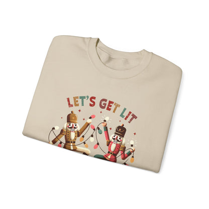 Let's get lit sweatshirt , Funny nutcracker Christmas shirt, Funny nutcracker - PopCultureByDesign36