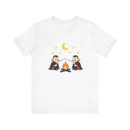 Camping Dracula Tee, Halloween Shirt, Spooky Camping Top - PopCultureByDesign36