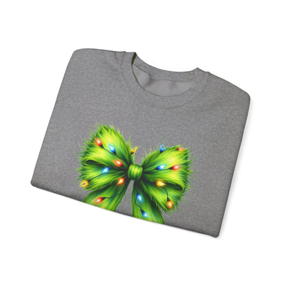Christmas Bow Sweatshirt, Funny Holiday Sweatshirt, Coquette Christmas Bow - PopCultureByDesign36