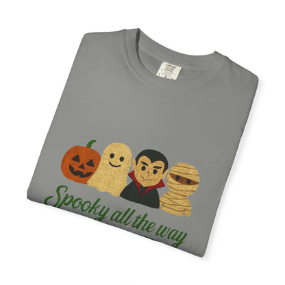 Spooky All The Way Halloween T-shirt, Pumpkin, Ghost, Dracula, Mummy Shirt - PopCultureByDesign36