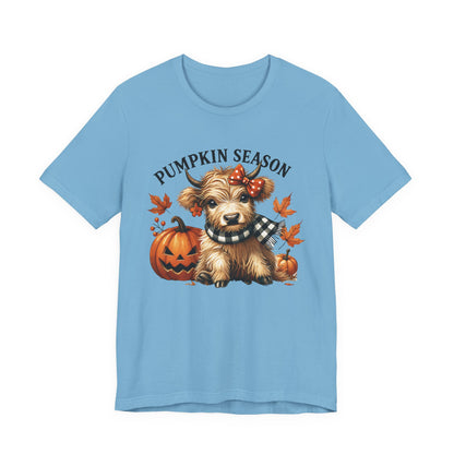 Pumpkin season, cute highland cow, baby cow shirt, Cute Cow shirt - PopCultureByDesign36