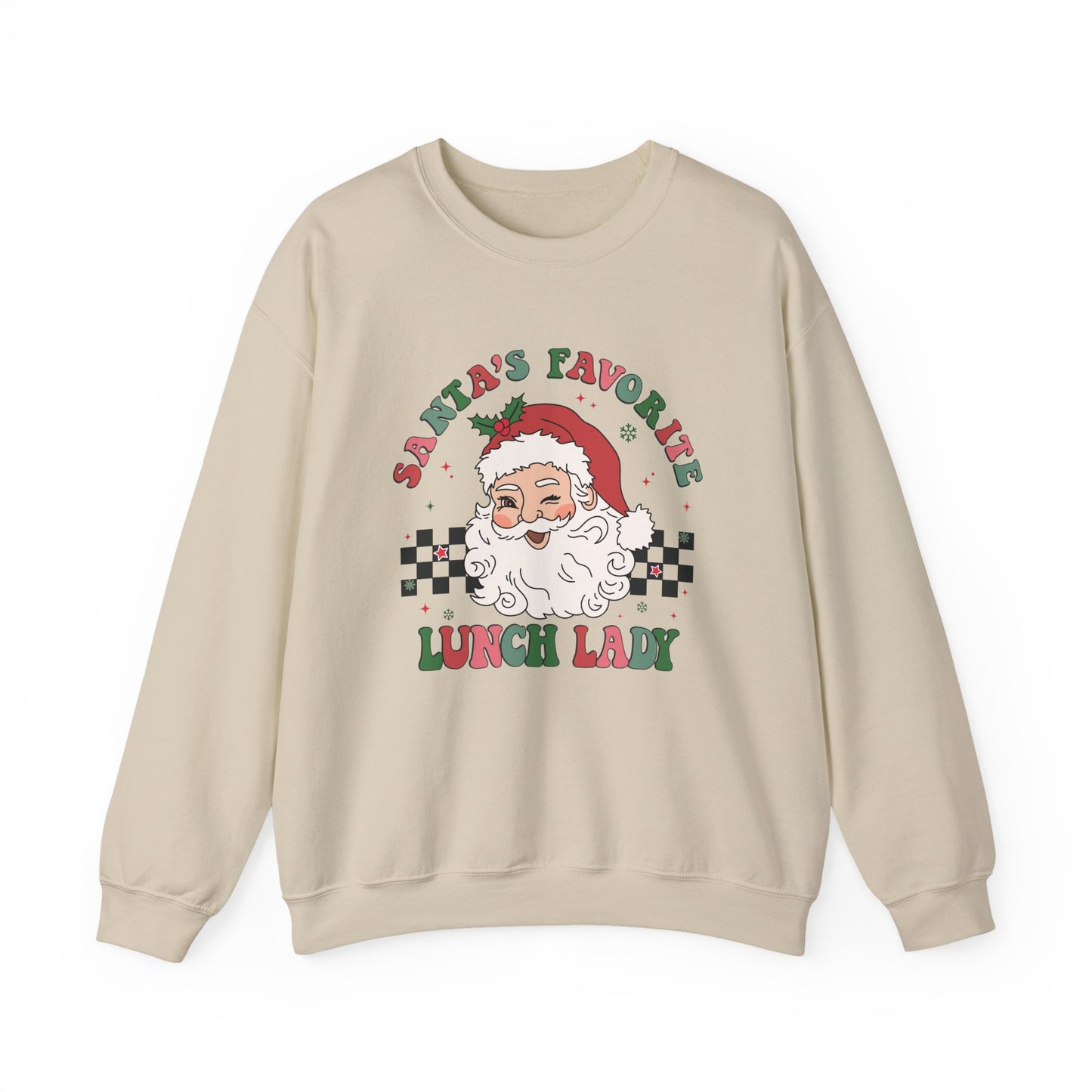 Santas Favorite Lunch Lady, Retro Santa Sweatshirt, Cute School Santa - PopCultureByDesign36