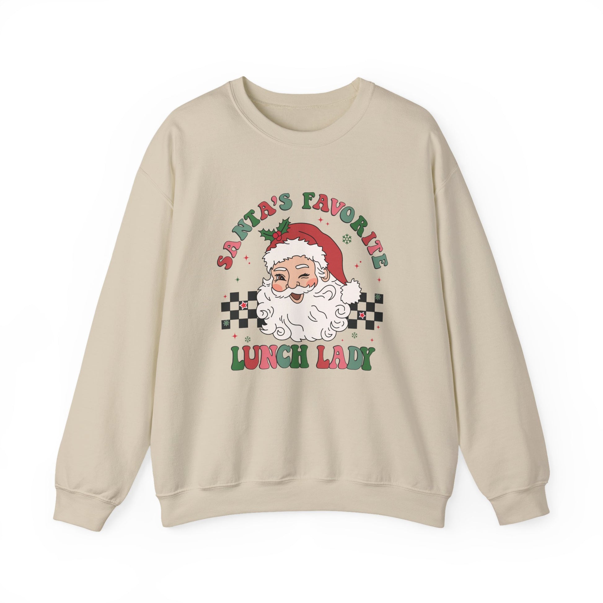 Santas Favorite Lunch Lady, Retro Santa Sweatshirt, Cute School Santa - PopCultureByDesign36