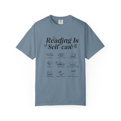 Book Lover Tee, Relaxation Vibes Shirt, Mindfulness Gift, Cozy Reading Top - PopCultureByDesign36