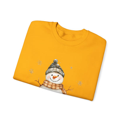 Snowman Crewneck Sweatshirt, Winter Holiday Jumper, Christmas Snowman Sweater, Festive Winter Apparel, Cute Winter Pullover