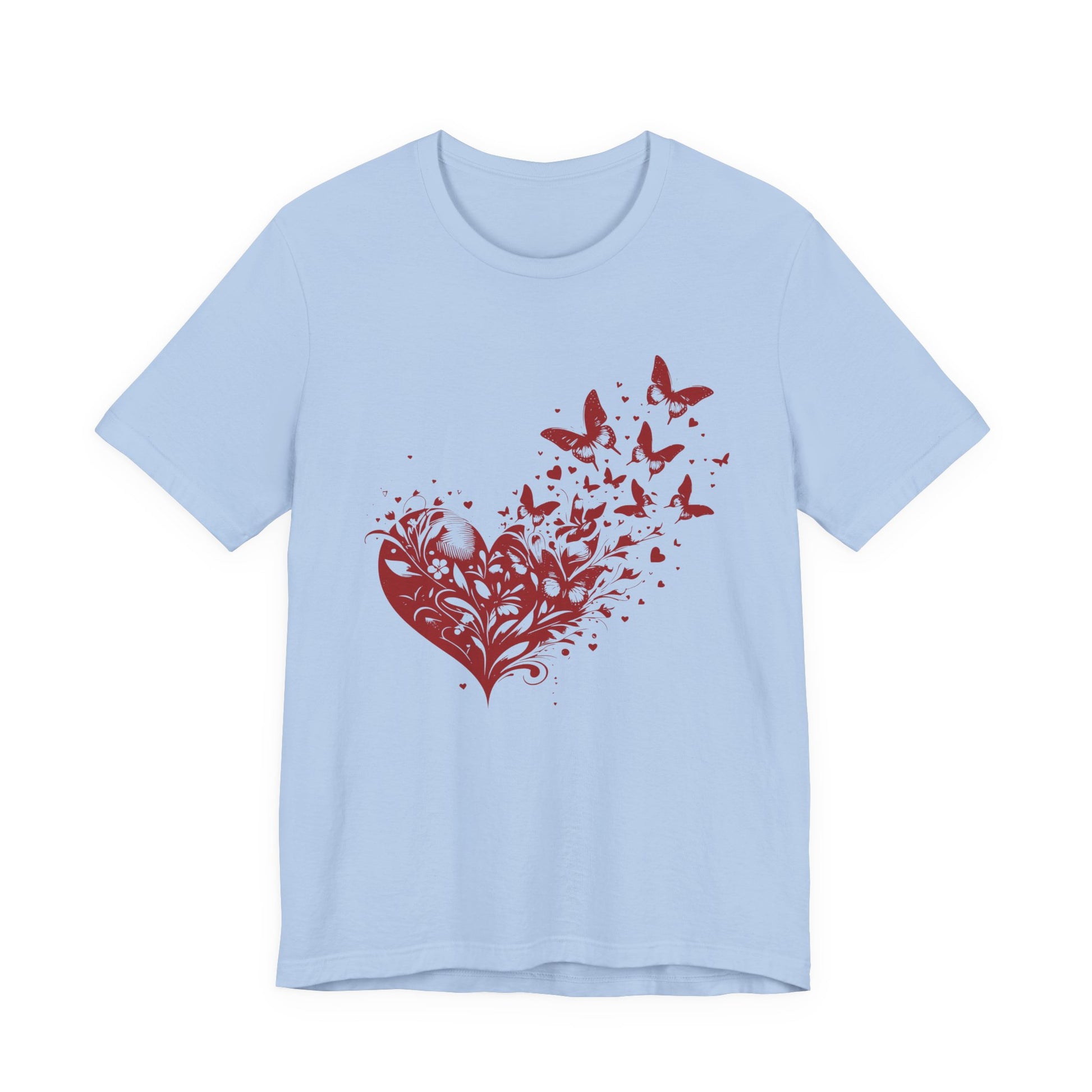 Butterfly Heart Valentines Day Shirt, Butterfly Valentine Tee, Cute Heart T-Shirt - PopCultureByDesign36