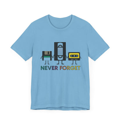 Retro VHS & Cassette Tape Unisex Tee, Vintage Never Forget T-Shirt - PopCultureByDesign36