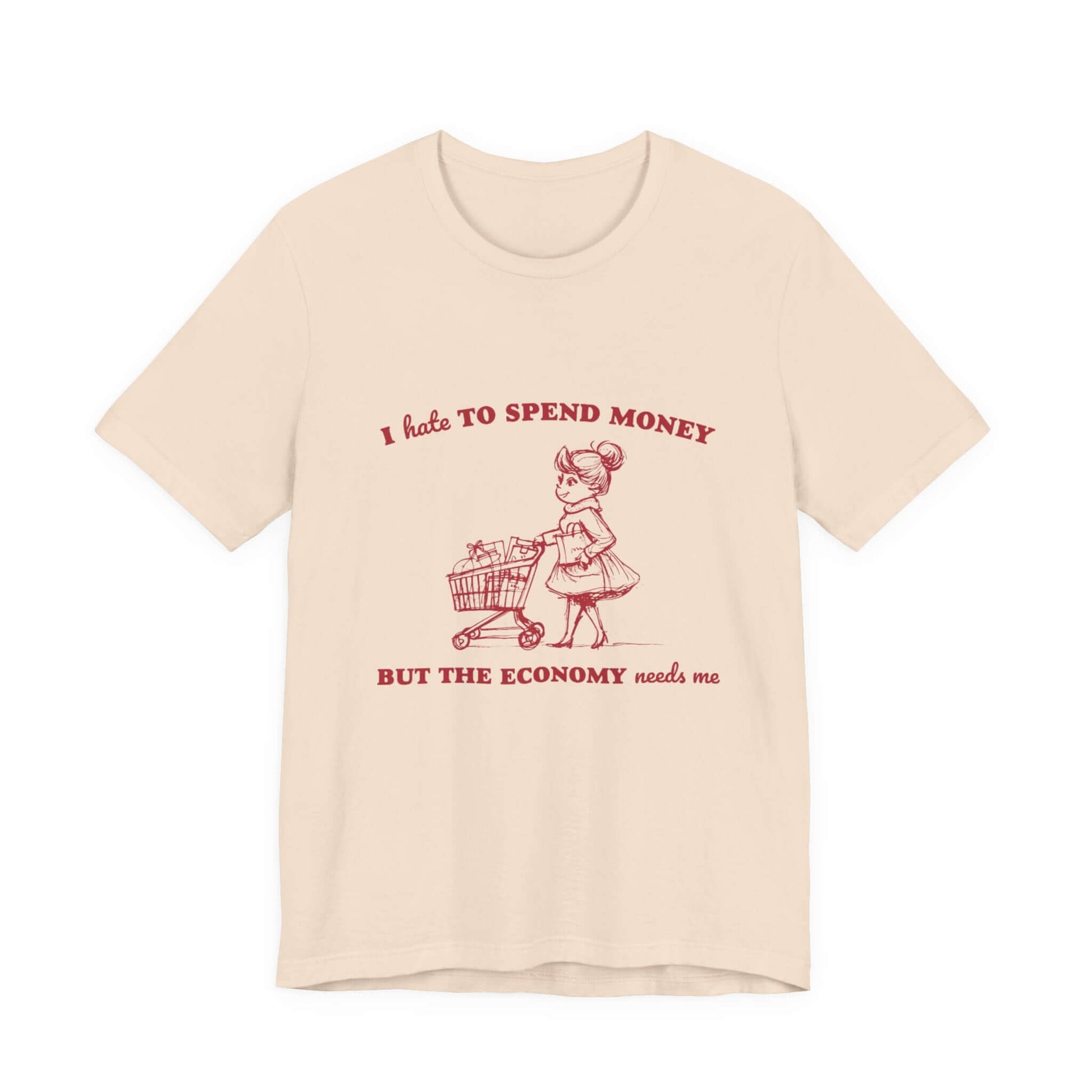 Retro Funny Woman T-Shirt, Hipster Shirt, Sarcasm Top with humorous shopping design