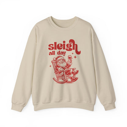 Sleigh All Day Sweatshirt, Santa Inspired, Funny Santa sweatshirt - PopCultureByDesign36