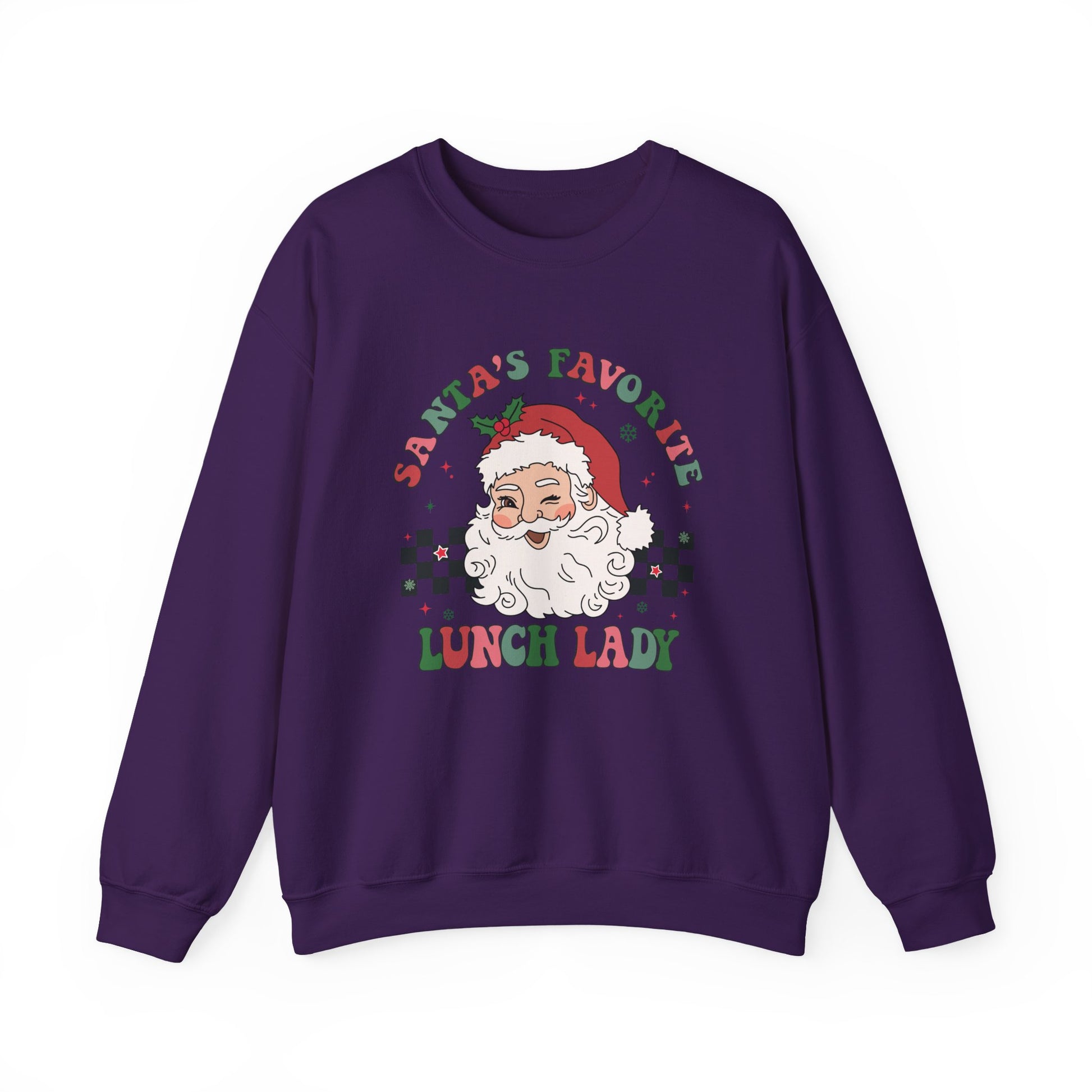 Santas Favorite Lunch Lady, Retro Santa Sweatshirt, Cute School Santa - PopCultureByDesign36