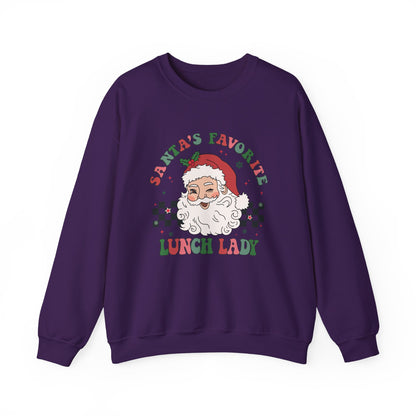 Santas Favorite Lunch Lady, Retro Santa Sweatshirt, Cute School Santa - PopCultureByDesign36