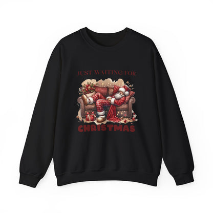 Just Waiting For Christmas Sweatshirt,Santa Clause Shirt ,Funny Christmas Shirt - PopCultureByDesign36