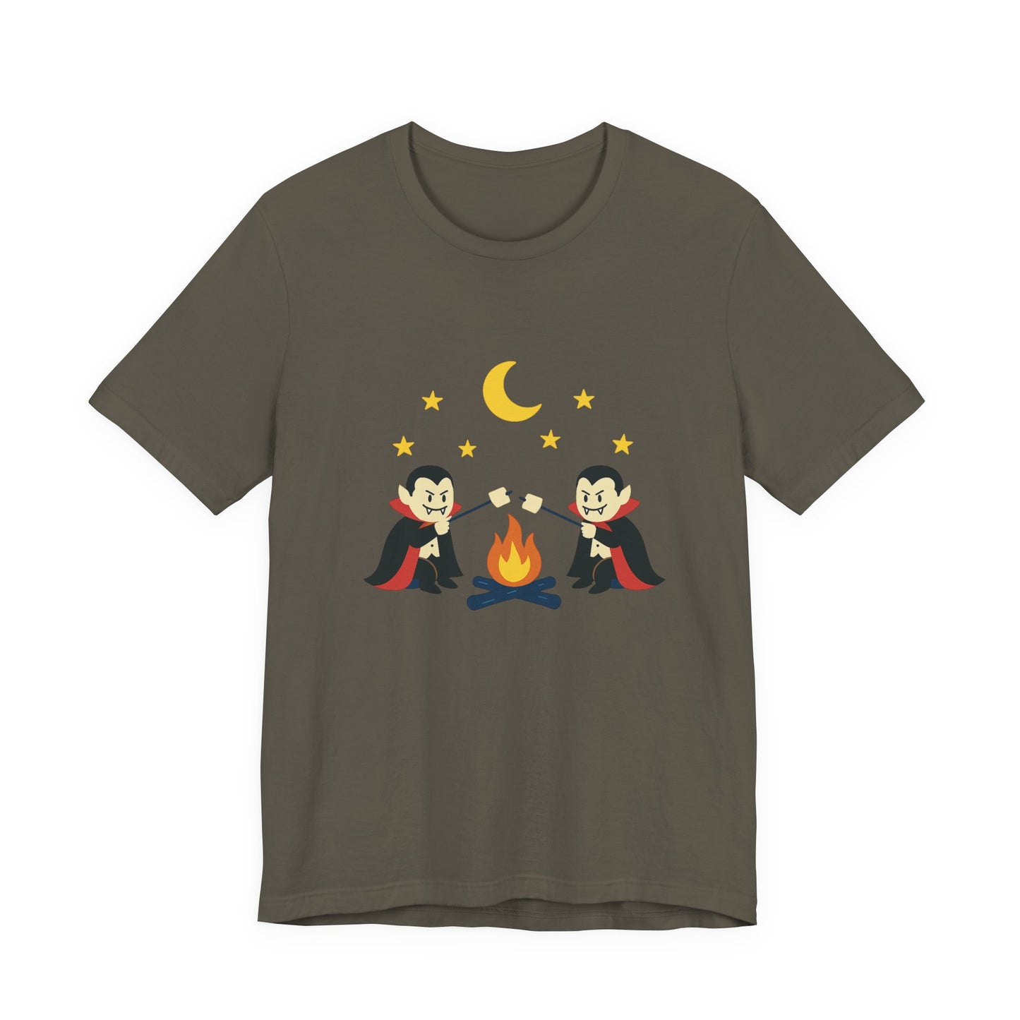 Camping Dracula Tee, Halloween Shirt, Spooky Camping Top - PopCultureByDesign36