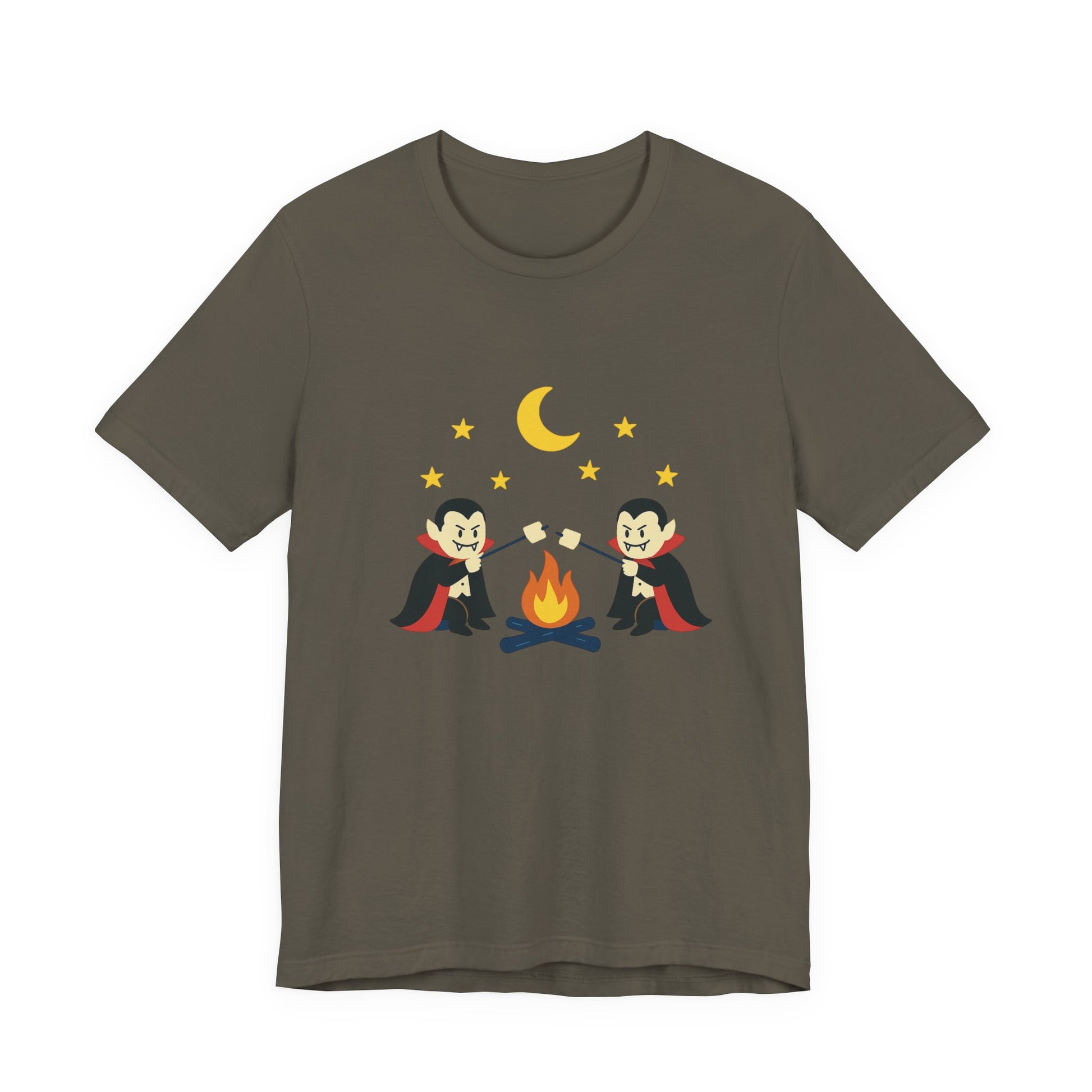 Camping Dracula Tee, Halloween Shirt, Spooky Camping Top - PopCultureByDesign36