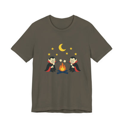 Camping Dracula Tee, Halloween Shirt, Spooky Camping Top - PopCultureByDesign36