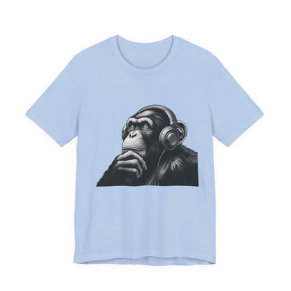 Chimpanzee Wearing Headphones Shirt, Pop Art Fans, Music Lover Shirt - PopCultureByDesign36