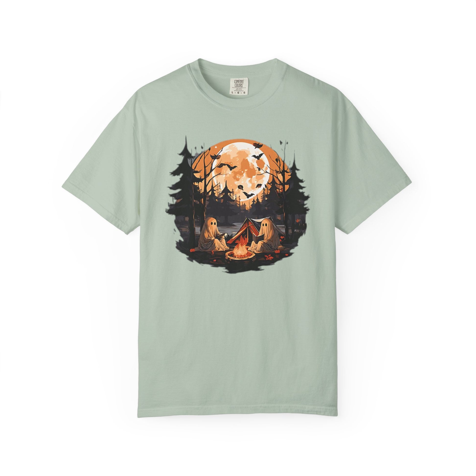 Cute Ghost Shirt, ghost reading Shirt, Cute campfire ghost - PopCultureByDesign36