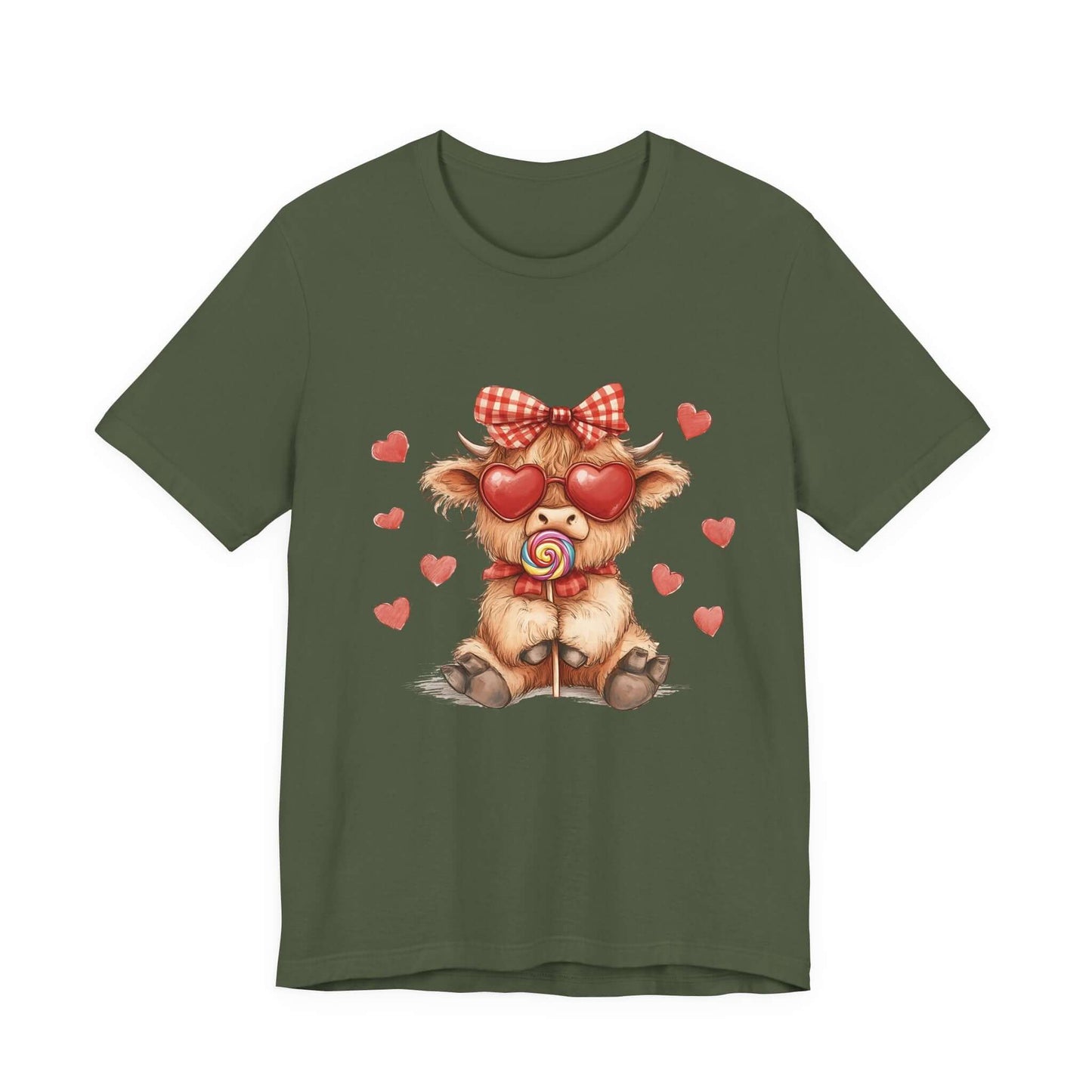 Valentines Highland Cow Shirt, Highland Cow Valentines Shirt, Cow Lover - PopCultureByDesign36