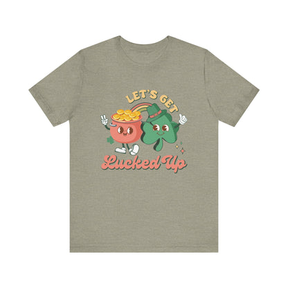 Let's Get Lucked Up Shirt, St Patrick's Day Tee, Irish Shamrock Tee - PopCultureByDesign36