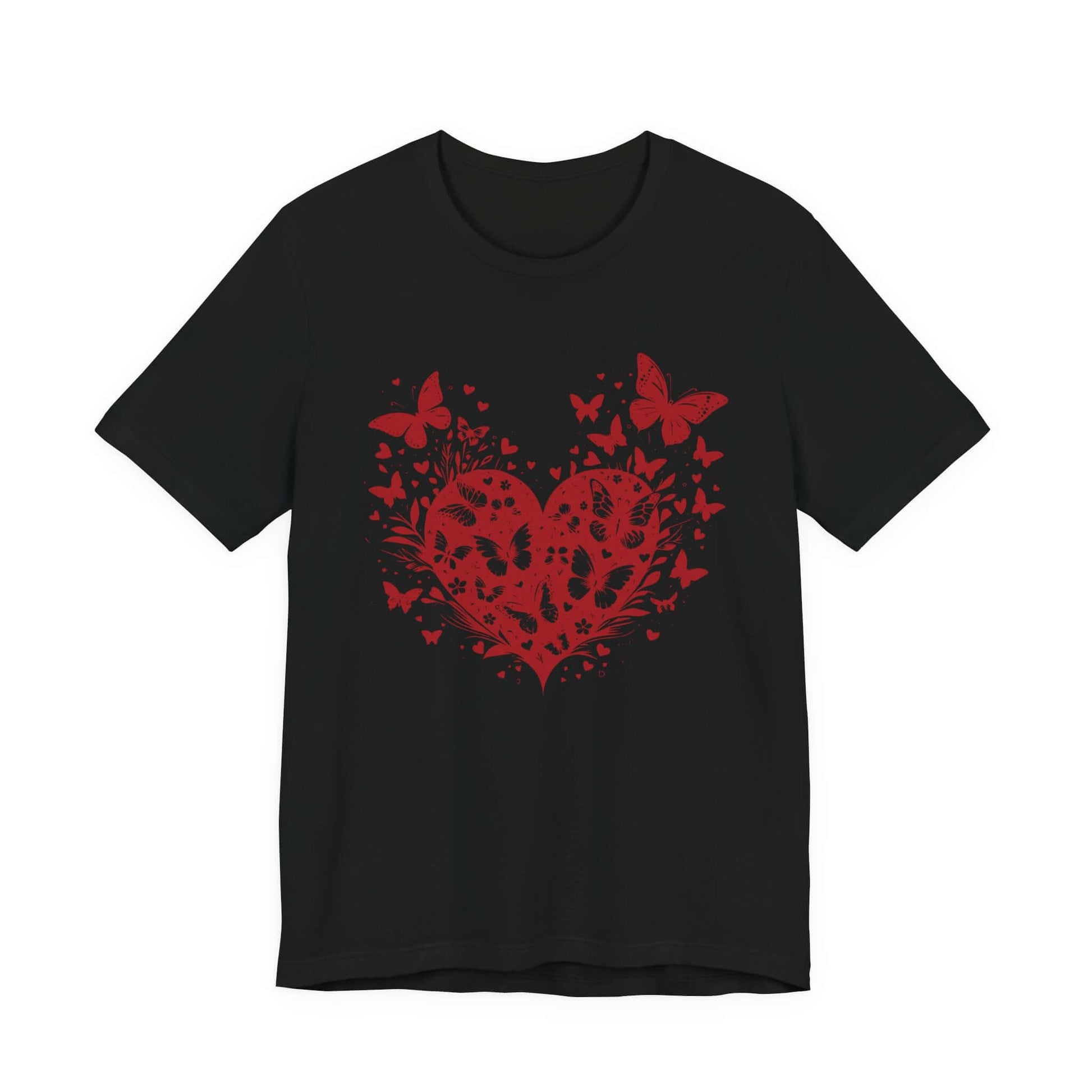 Butterfly Heart Valentines Day Shirt, Butterfly Valentine Tee, Cute Heart T-Shirt - PopCultureByDesign36