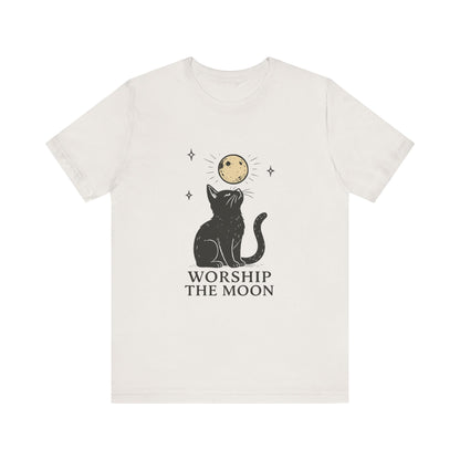 Worship The Moon, Cute Kitten Shirt, Celestial Cat Shirt - PopCultureByDesign36
