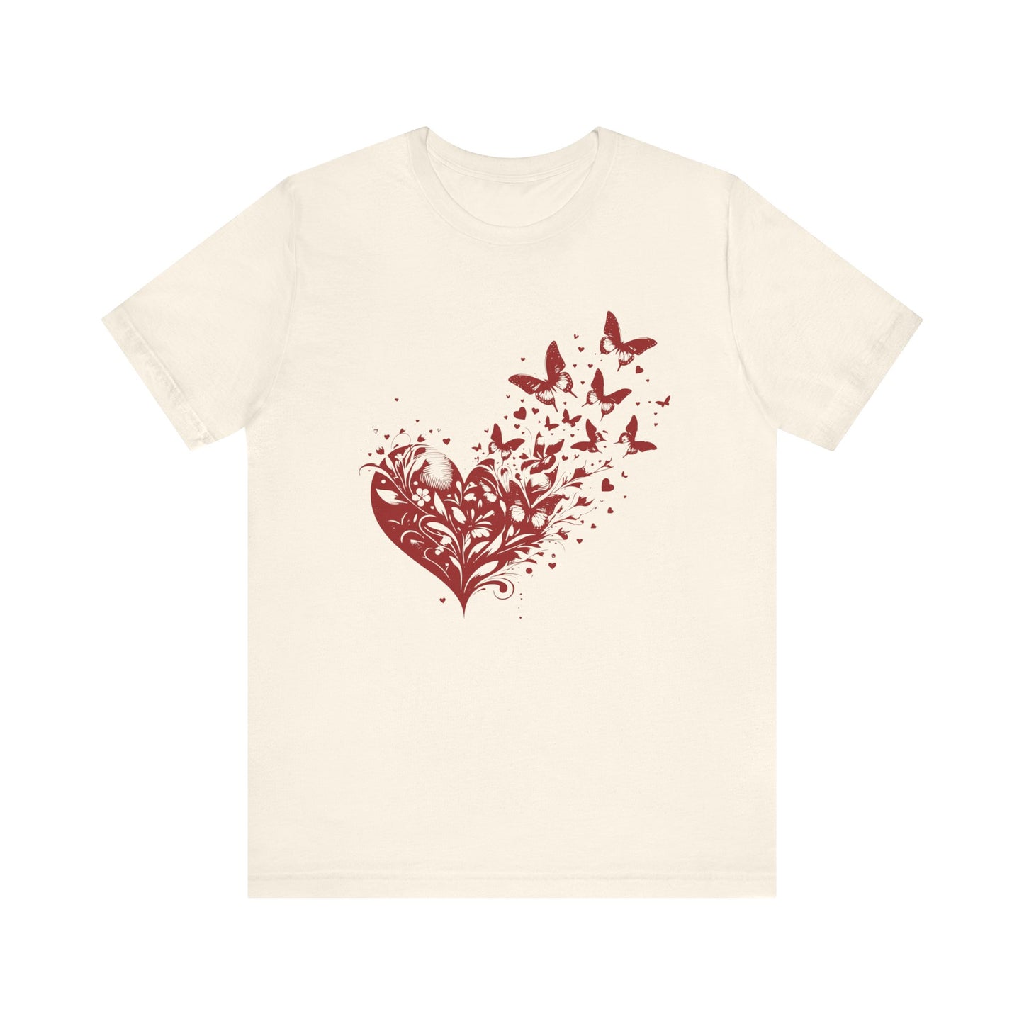 Butterfly Heart Valentines Day Shirt, Butterfly Valentine Tee, Cute Heart T-Shirt - PopCultureByDesign36