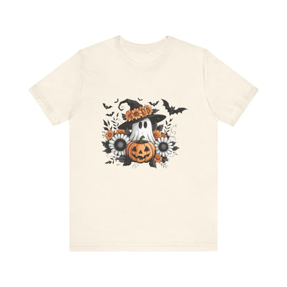 Funny Ghost Pumpkin Shirt, Boho Ghost Shirt, Soft floral ghost - PopCultureByDesign36