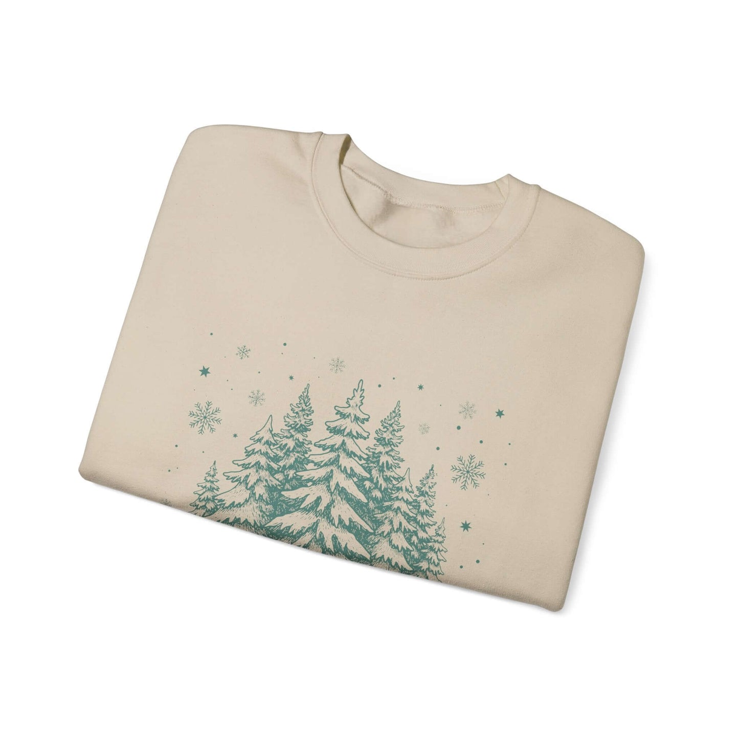 Christmas Tree Crewneck Sweatshirt, Needlework Style, Winter Top - PopCultureByDesign36