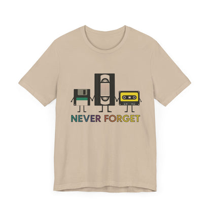 Retro VHS & Cassette Tape Unisex Tee, Vintage Never Forget T-Shirt - PopCultureByDesign36