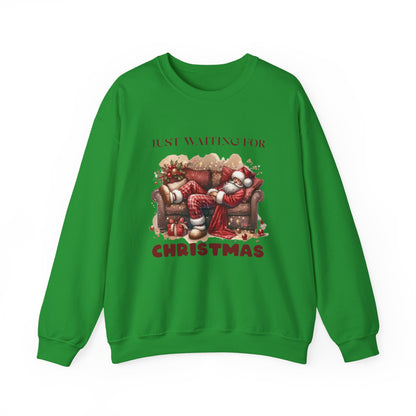 Just Waiting For Christmas Sweatshirt,Santa Clause Shirt ,Funny Christmas Shirt - PopCultureByDesign36