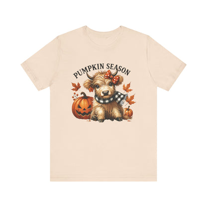 Pumpkin season, cute highland cow, baby cow shirt, Cute Cow shirt - PopCultureByDesign36
