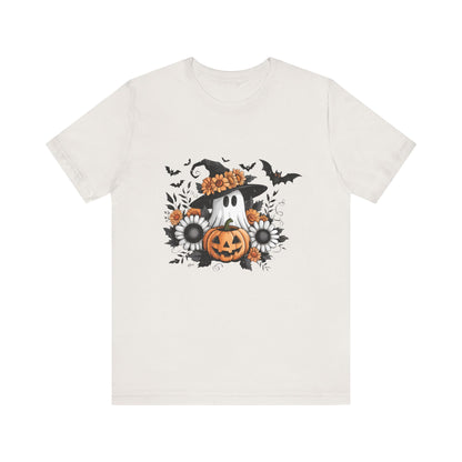 Funny Ghost Pumpkin Shirt, Boho Ghost Shirt, Soft floral ghost - PopCultureByDesign36
