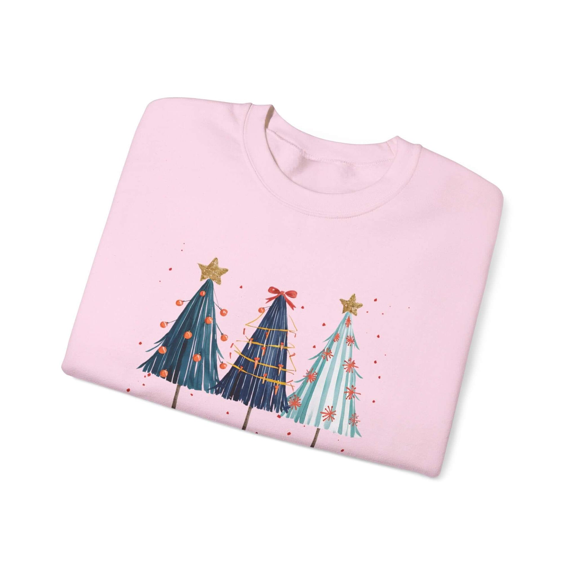 Christmas Watercolor Tree Sweatshirt, Cozy Seasonal Top, Boho XMas - PopCultureByDesign36