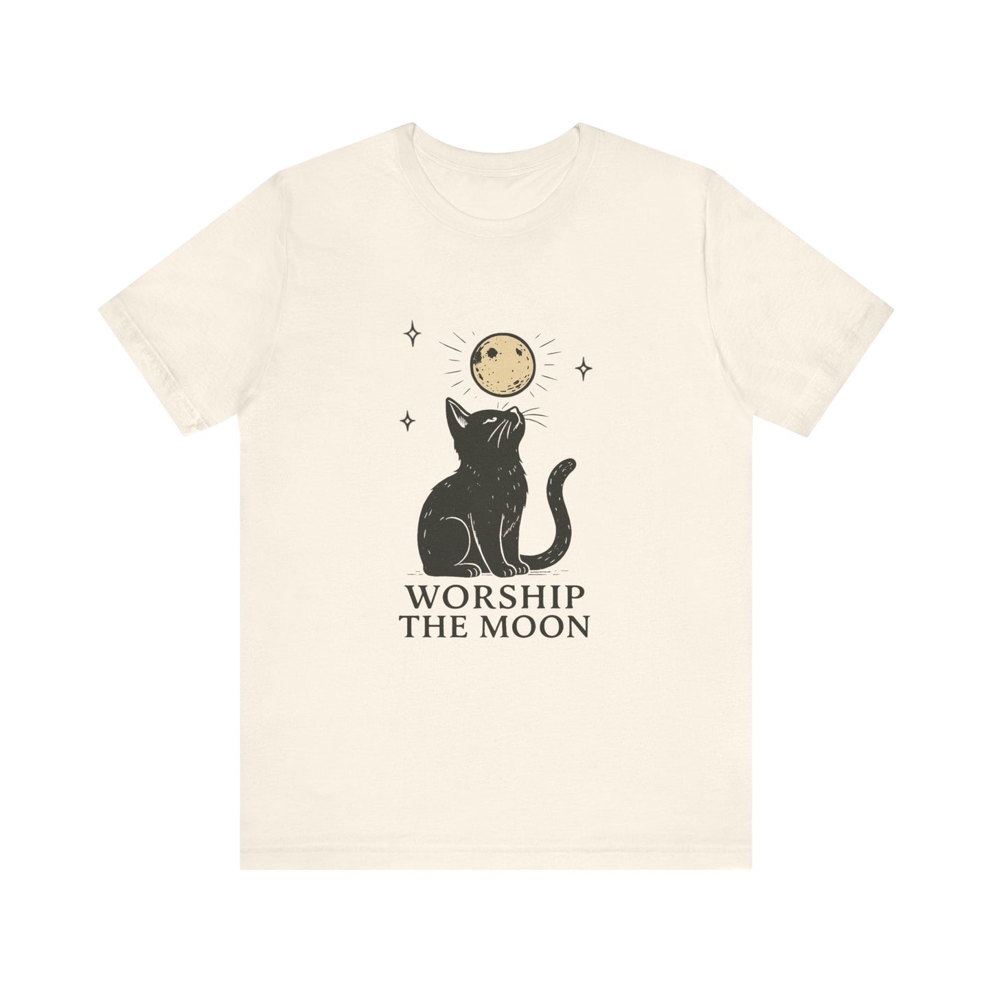 Worship The Moon, Cute Kitten Shirt, Celestial Cat Shirt - PopCultureByDesign36