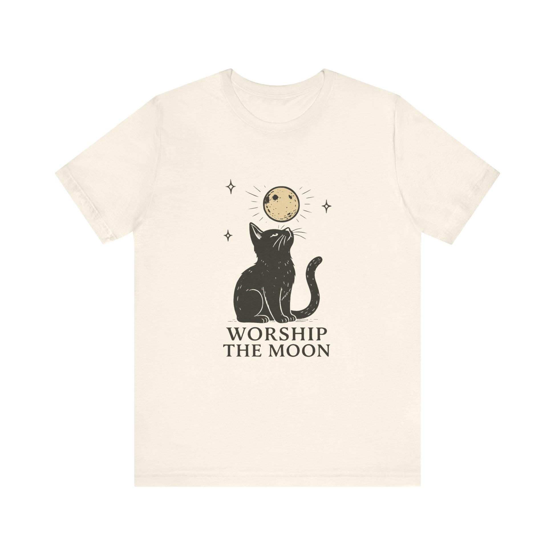 Worship The Moon, Cute Kitten Shirt, Celestial Cat Shirt - PopCultureByDesign36