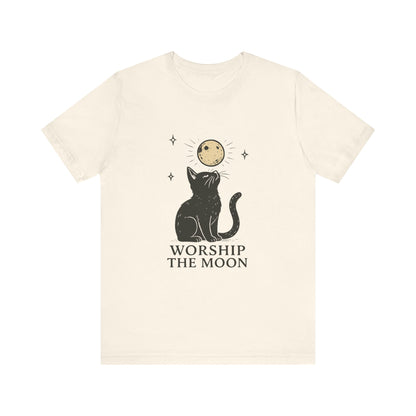 Worship The Moon, Cute Kitten Shirt, Celestial Cat Shirt - PopCultureByDesign36