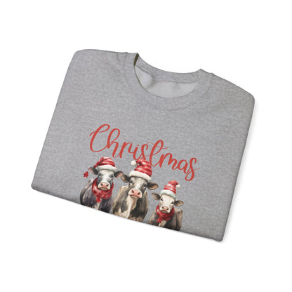 Christmas In The Barn, Cute Cow Christmas shirt, Country Farm Christmas Sweatshirt - PopCultureByDesign36