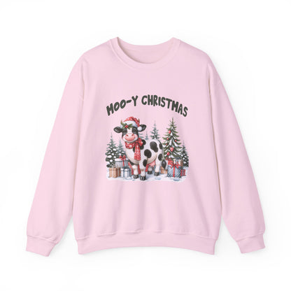 Moo-Y Christmas, Cute Cow Christmas sweatshirt, Country Farm Christmas Sweatshirt - PopCultureByDesign36