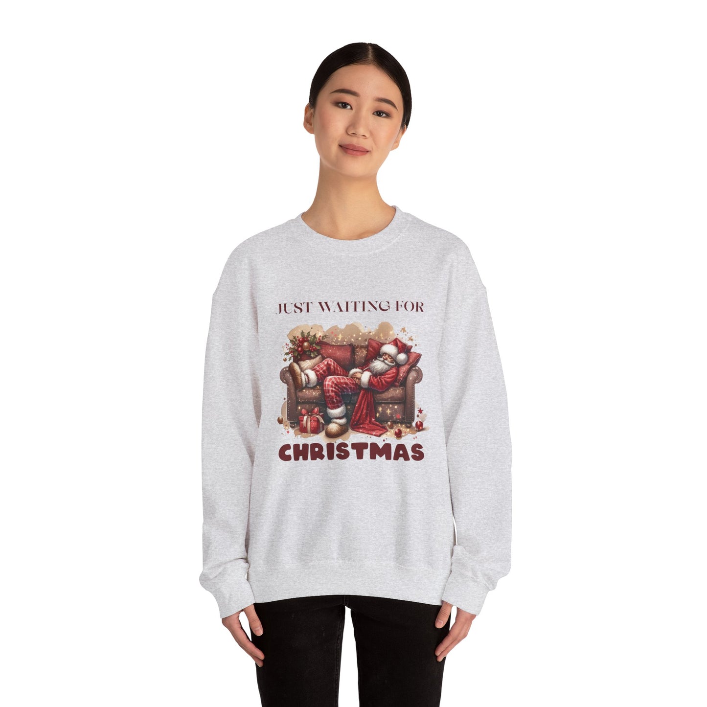 Just Waiting For Christmas Sweatshirt,Santa Clause Shirt ,Funny Christmas Shirt - PopCultureByDesign36