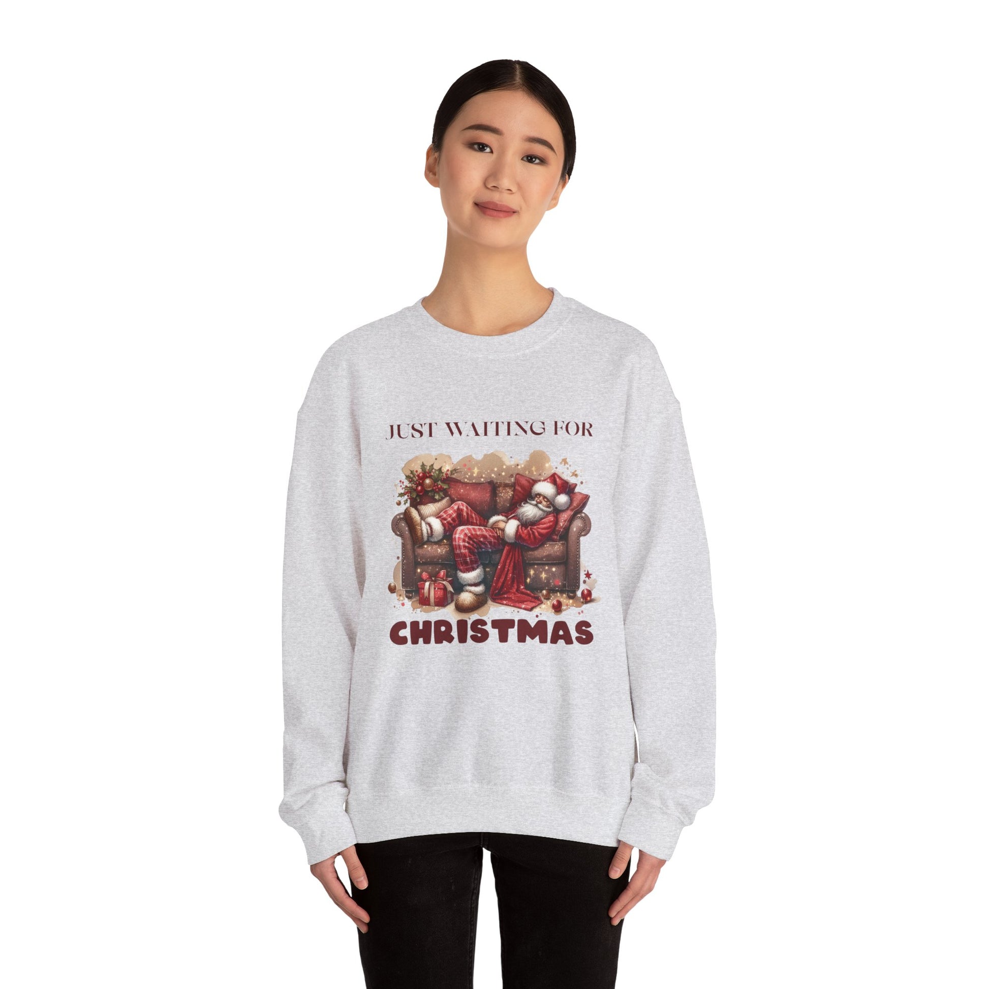 Just Waiting For Christmas Sweatshirt,Santa Clause Shirt ,Funny Christmas Shirt - PopCultureByDesign36