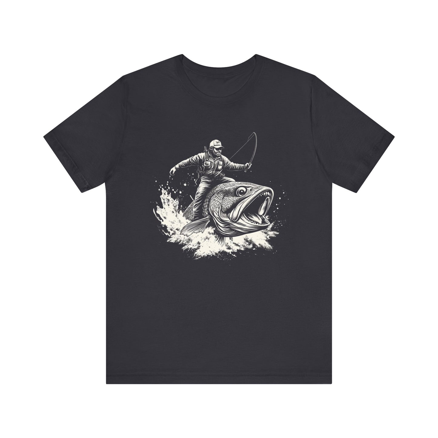 Funny Fisherman Riding a Trout T-Shirt, Fishing Tee, Wild Western Shirt - PopCultureByDesign36