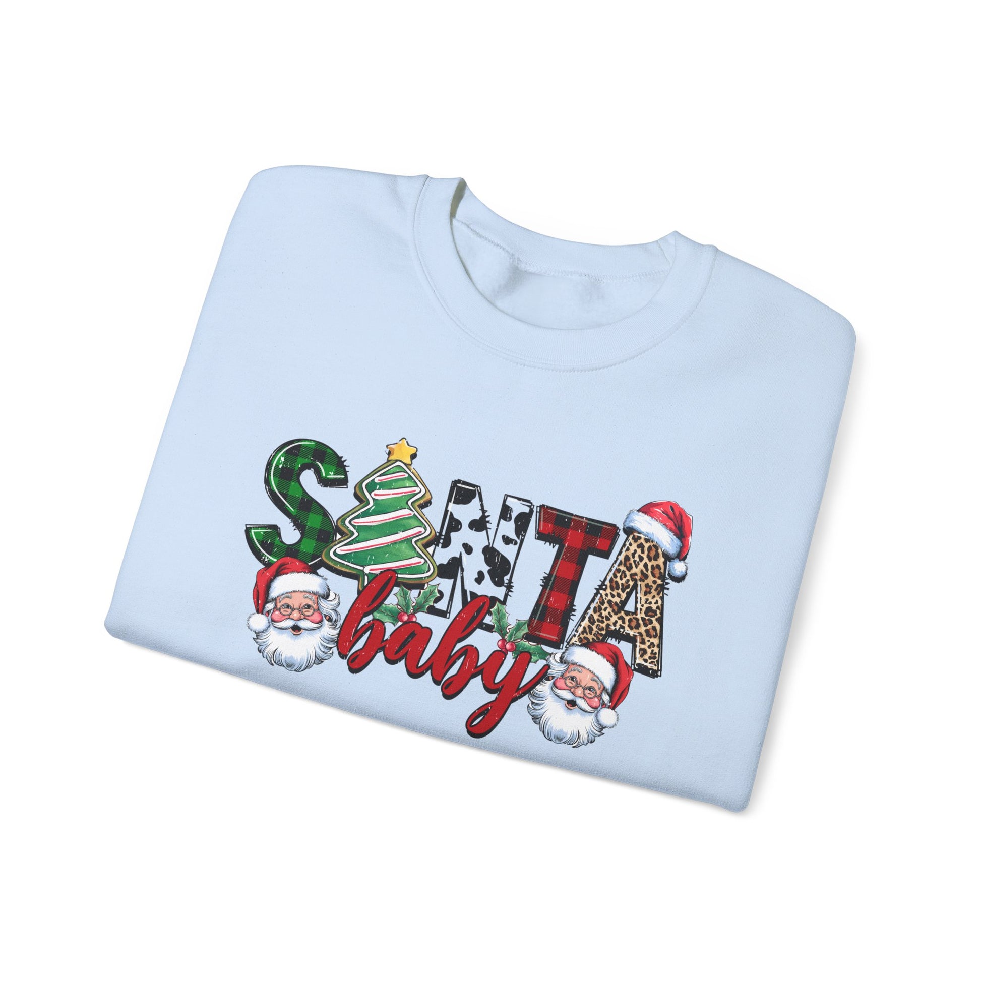 Santa Baby Sweatshirt, Merry Christmas Sweater, Retro Santa Sweatshirt - PopCultureByDesign36