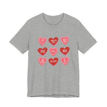 Candy Heart Shirt, Valentine's Day Gift, Conversation Hearts Shirt - PopCultureByDesign36