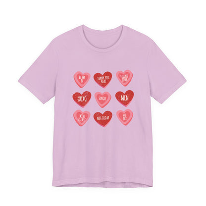 Candy Heart Shirt, Valentine's Day Gift, Conversation Hearts Shirt - PopCultureByDesign36